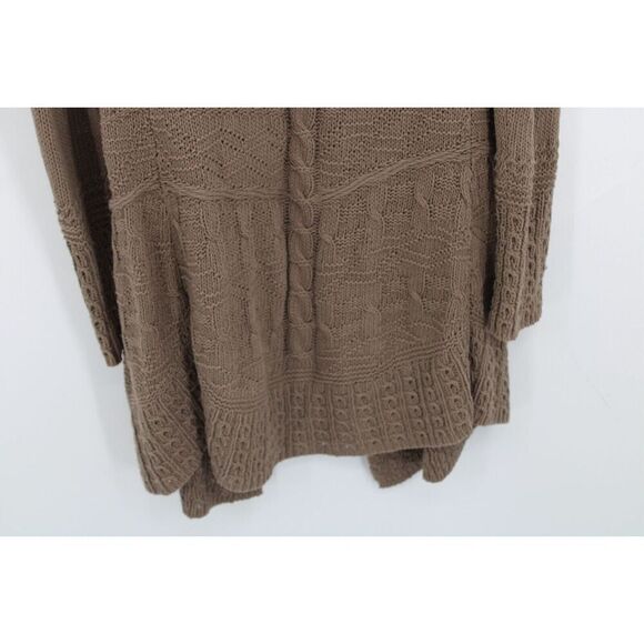 Anthropologie Angel of the North BROWN Knit Cardigan Sweater Open Front, S - Picture 6 of 10